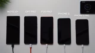 مقایسه سرعت شارژ آیفون 11 و 11 پرو با نوت 10+، پی30 پرو و وان‌پلاس 7 پرو
