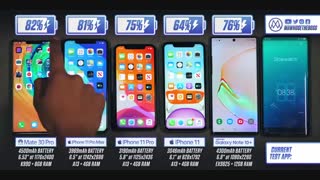 تست باتری  میت 30 پرو ، آیفون 11 پرو مکس، آیفون 11 پرو، آیفون 11 اپل و گلکسی نوت 10+