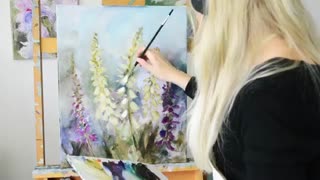 Oil Painting Foxgloves Demo
