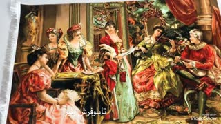 تابلو فرش چاپی طرح فرانسوی