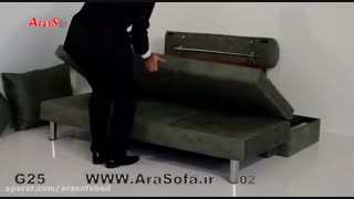 مبل کاناپه راحتی تختخواب شو (تخت شو) دو نفره با نشیمن سه نفره مدل G25