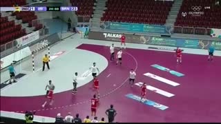 نیمه دوم دیدار تیم های ملی هندبال ایران و بحرین در انتخابی المپیک 2020