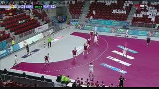 دیدار تیم های ملی هندبال قطر و عربستان در انتخابی المپیک 2020