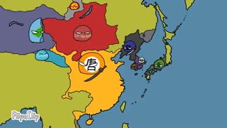 نمایش جالب نقشه تاریخی چین در گذر زمان به سبک نمایش کشورهای توپی