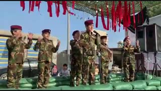 اجرای سرود خیابانی توسط نوجوانان عراقی در نجف اشرف در وصف سردار شهید سلیمانی و ابو مهدی مهندس shahid