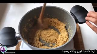 طرز تهیه حلوای ایرمیک با بستنی | آموزش آشپزی با پین تاتی