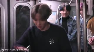 bts in subway . jimmy fallon