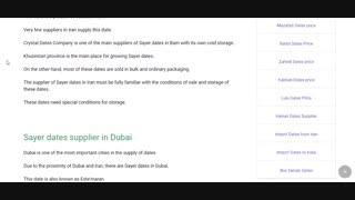 Sayer Dates Supplier Crystal Dates