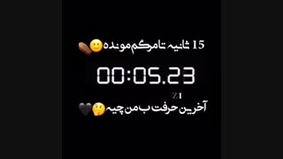 15 ثانیه تا مرگم مونده آخرین  حرفت بهم چیه !